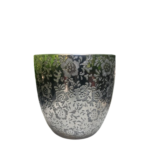 Elegant Floral-Patterned Ceramic Pot